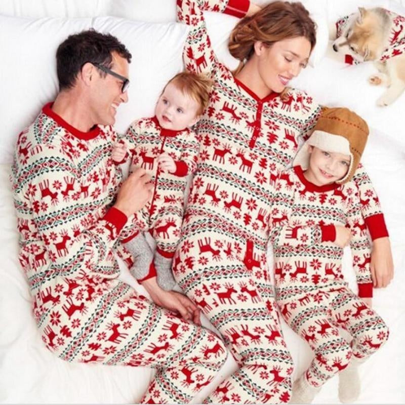 Family Matching Christmas Pajamas Mommy Daughter Clothes Set Family Look Outfits