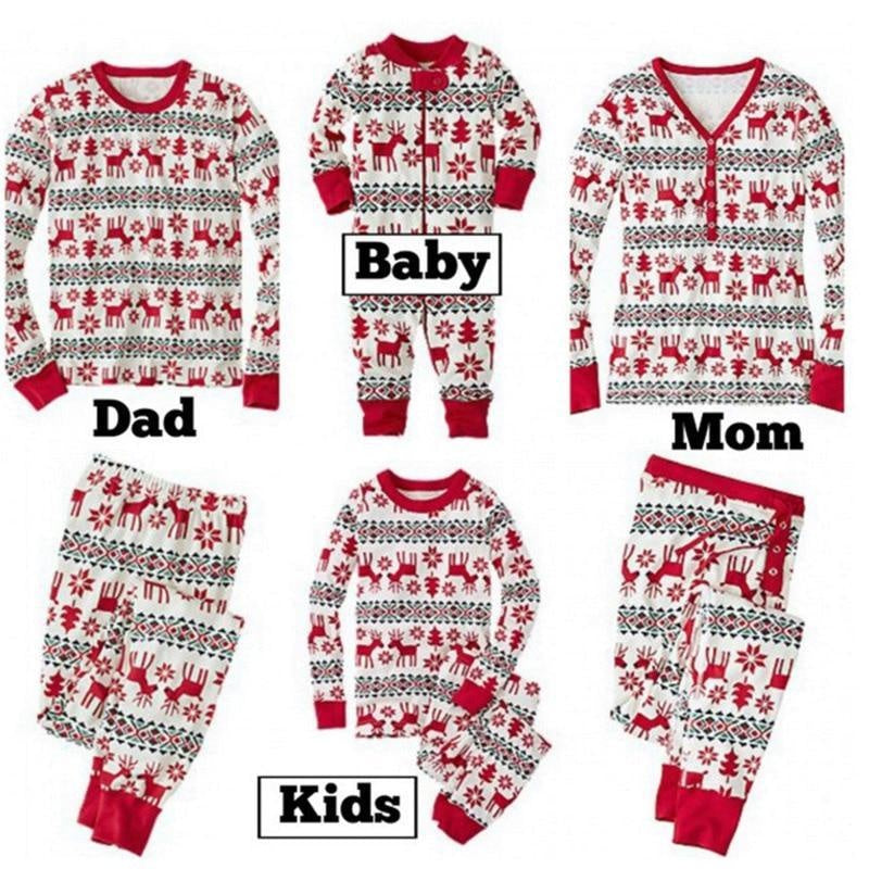 Family Matching Christmas Pajamas Mommy Daughter Clothes Set Family Look Outfits