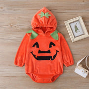 Kids Halloween Costume Pumpkin Funny Long-sleeved One-piece Romper - MomyMall