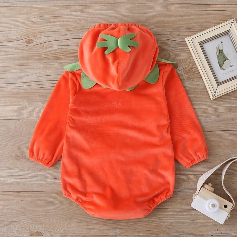 Kids Halloween Costume Pumpkin Funny Long-sleeved One-piece Romper - MomyMall