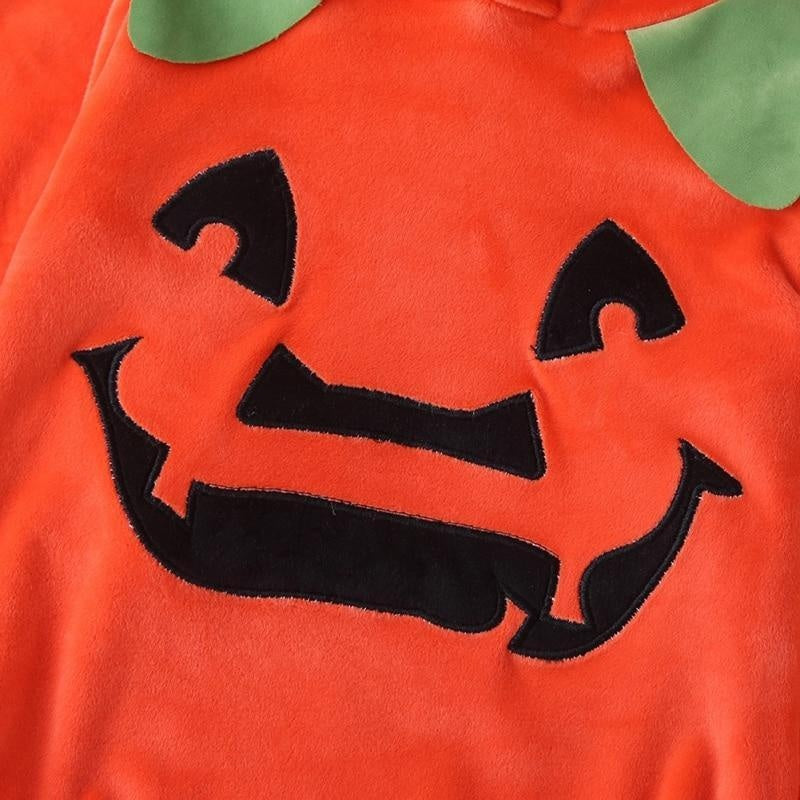 Kids Halloween Costume Pumpkin Funny Long-sleeved One-piece Romper - MomyMall