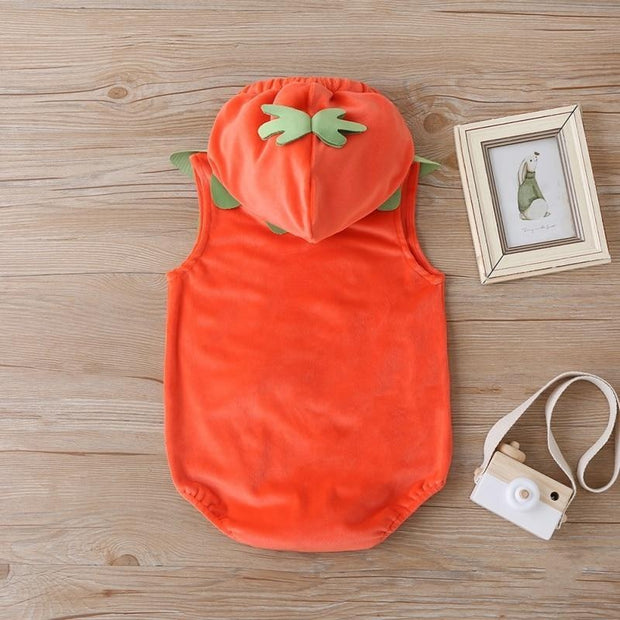 Kids Halloween Costume Pumpkin Funny Long-sleeved One-piece Romper - MomyMall