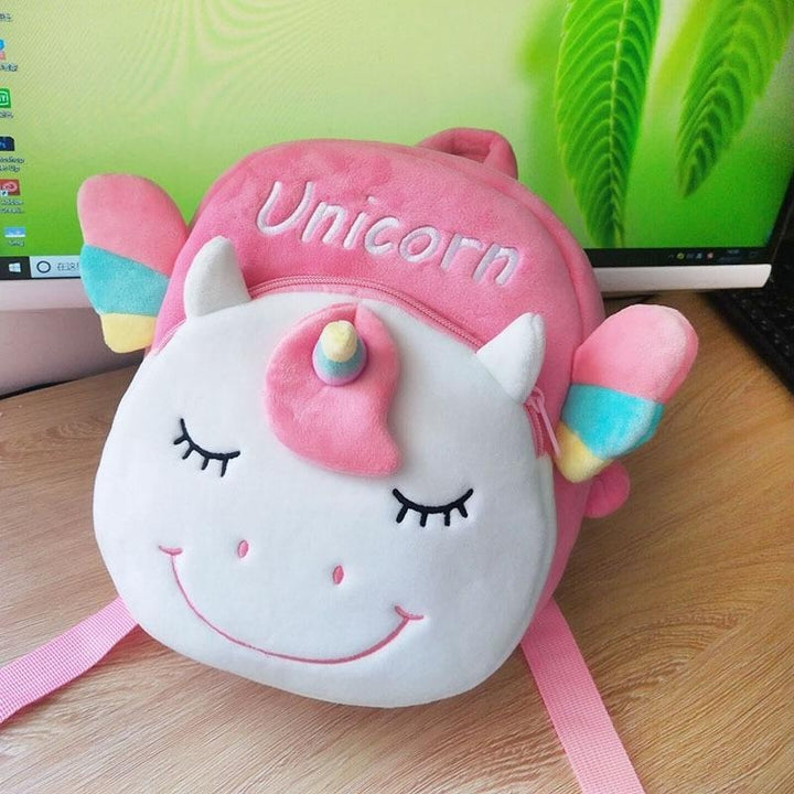 Baby Girls 3D Unicorn Backpacks Cute Plush School Bags - MomyMall