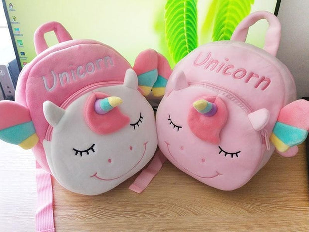 Baby Girls 3D Unicorn Backpacks Cute Plush School Bags - MomyMall