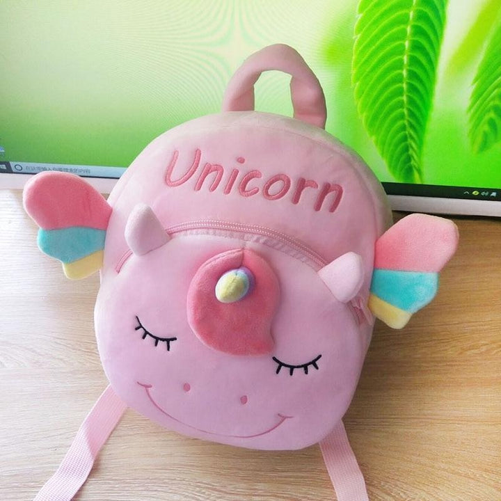 Baby Girls 3D Unicorn Backpacks Cute Plush School Bags - MomyMall Pink