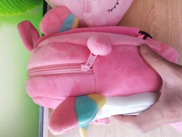 Baby Girls 3D Unicorn Backpacks Cute Plush School Bags - MomyMall