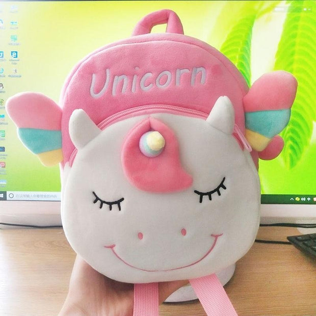 Baby Girls 3D Unicorn Backpacks Cute Plush School Bags - MomyMall