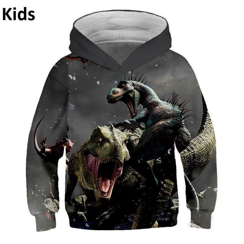 Kids Jurassic Park Dinosaur 3D Print Hoodie Sweatshirts 9M-8T - MomyMall