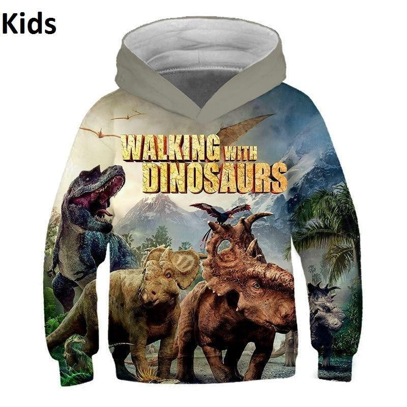 Kids Jurassic Park Dinosaur 3D Print Hoodie Sweatshirts 9M-8T - MomyMall