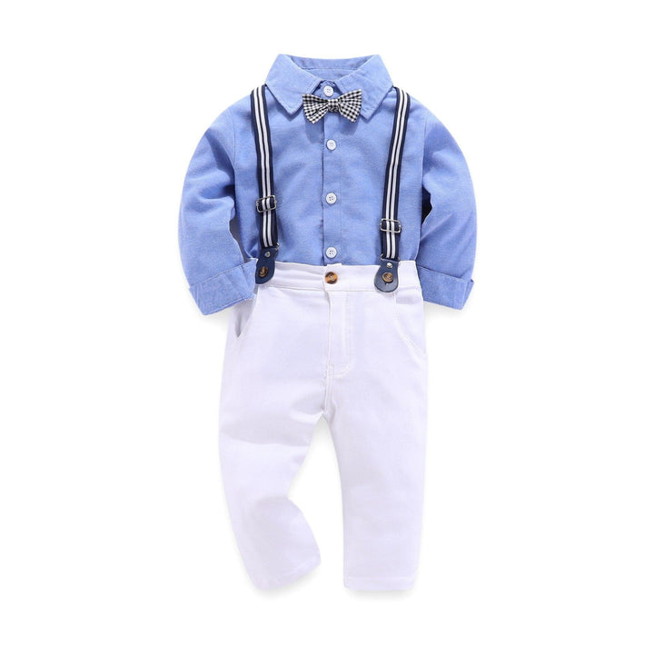 Boy Clothing Gentleman Straps Costume 2 Pcs Suits - MomyMall Blue / 2-3 Years