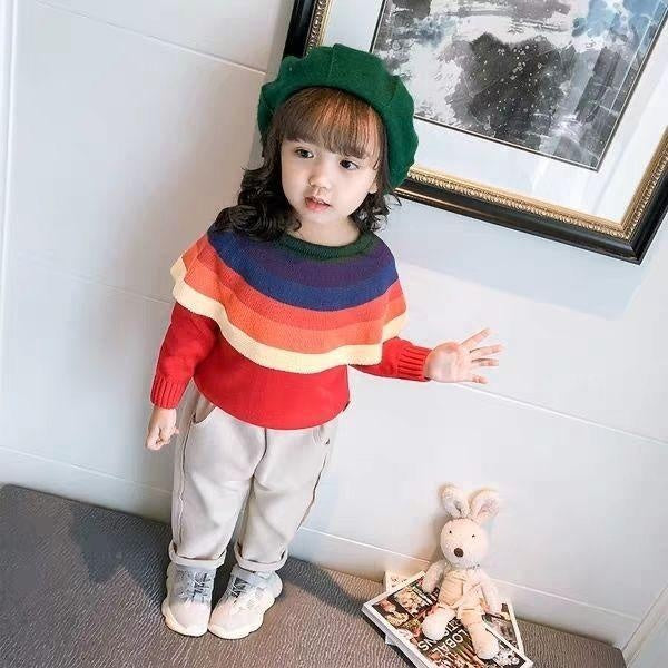 Baby Girls Winter Sweater Pullover Knitted Solid Top Sweaters - MomyMall