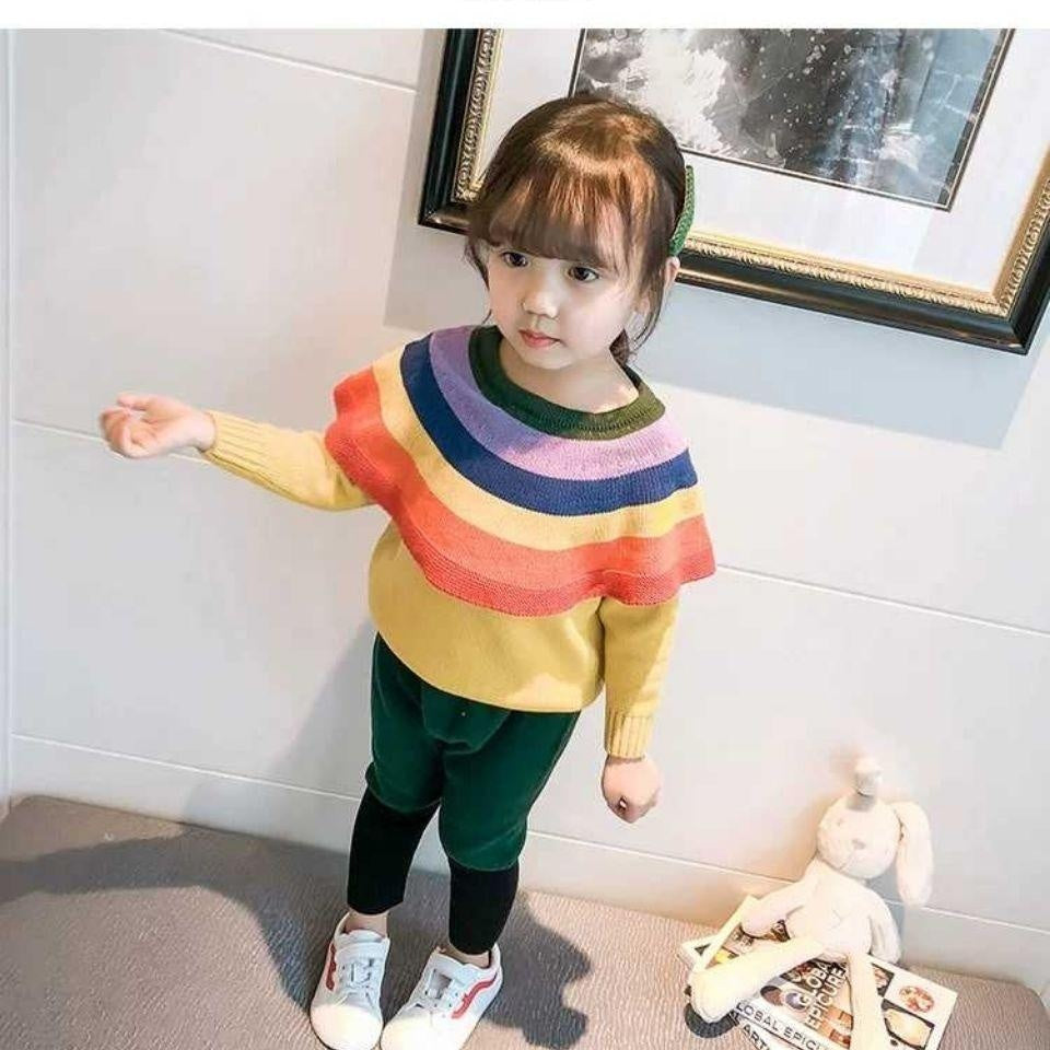 Baby Girls Winter Sweater Pullover Knitted Solid Top Sweaters - MomyMall