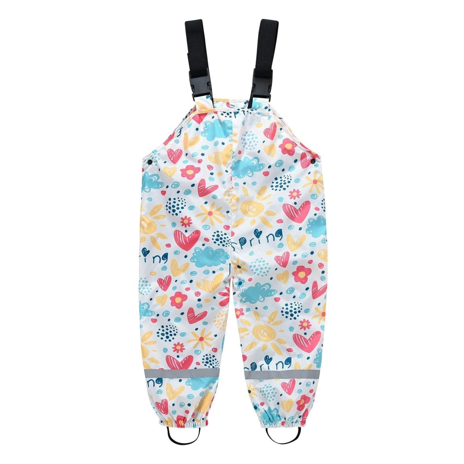 Boys Girls Rain Waterproof Jumpsuit Sport Bib Overalls Pants - MomyMall Style4 / 2-3 Years