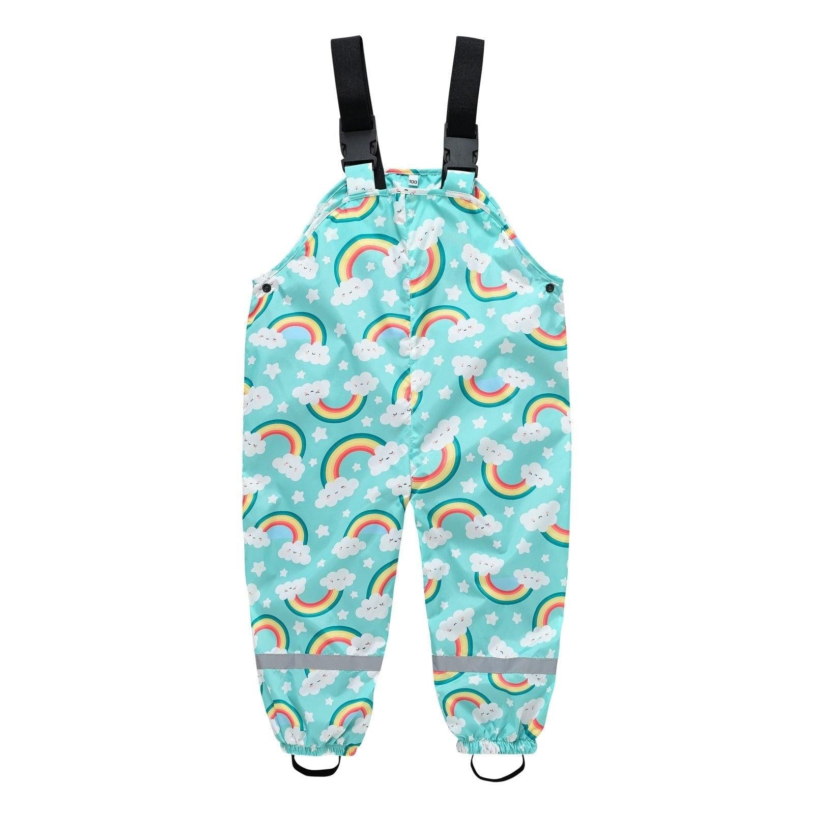 Boys Girls Rain Waterproof Jumpsuit Sport Bib Overalls Pants - MomyMall Style 1 / 2-3 Years