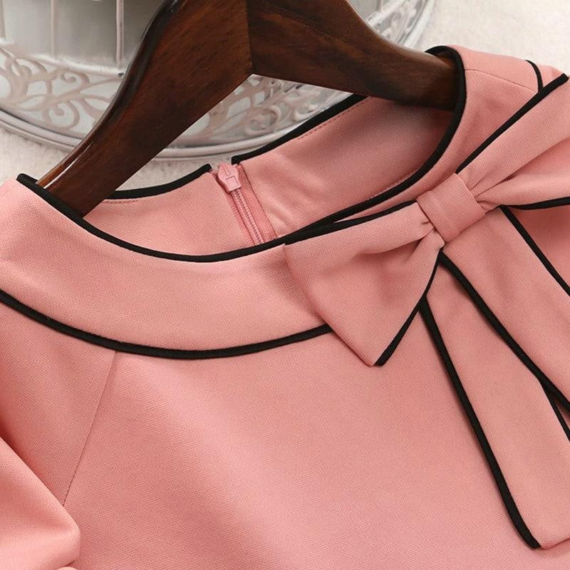 Mother Daughter Bow Pink Dress Family Matching Dress - MomyMall