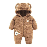 Newborn Baby Romper Trendy Bear Design Long-sleeve Jumpsuit for Baby 0-18 M - MomyMall Brown / 6-9 Months