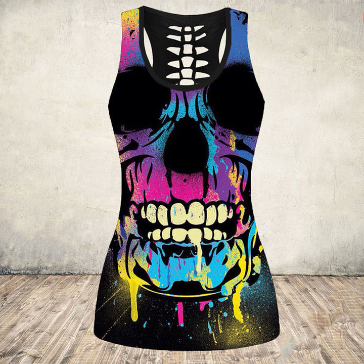 Plus Size Skull Print Women Grunge Vest - MomyMall