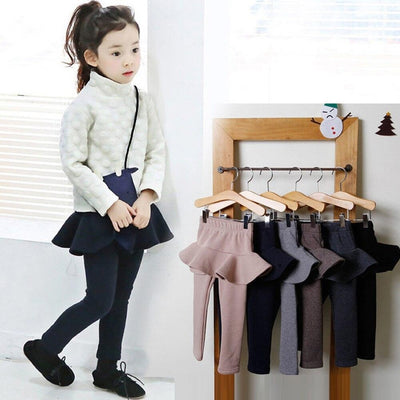 Spring Autumn Pure Color Girls Pants Kids Leggings