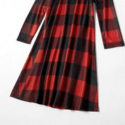 Family Matching Mother Daughter New Year Christmas Plaid Mini Dress - MomyMall