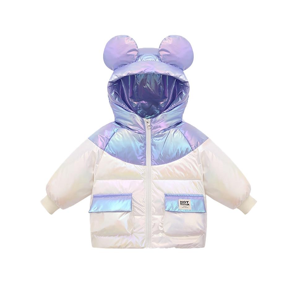 Winter New Lightweight Down Jacket Boys Girls White Bright Warm Coats - MomyMall