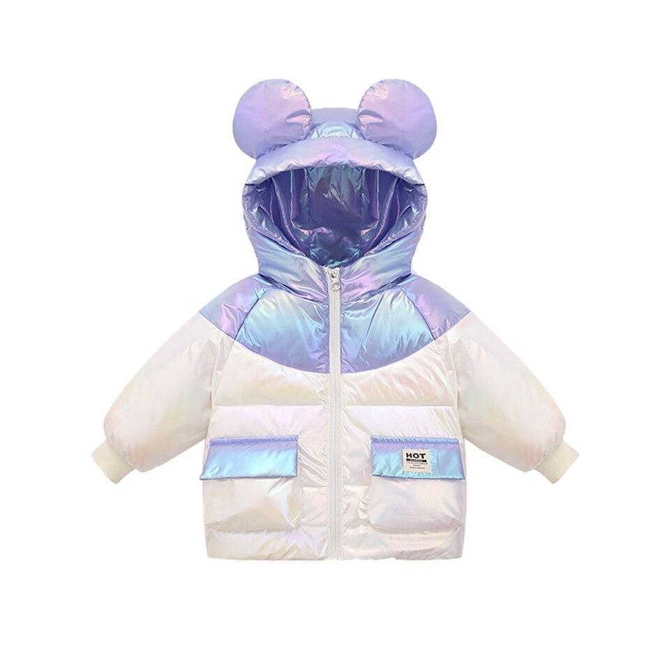 Winter New Lightweight Down Jacket Boys Girls White Bright Warm Coats - MomyMall style 2 / 6-12M