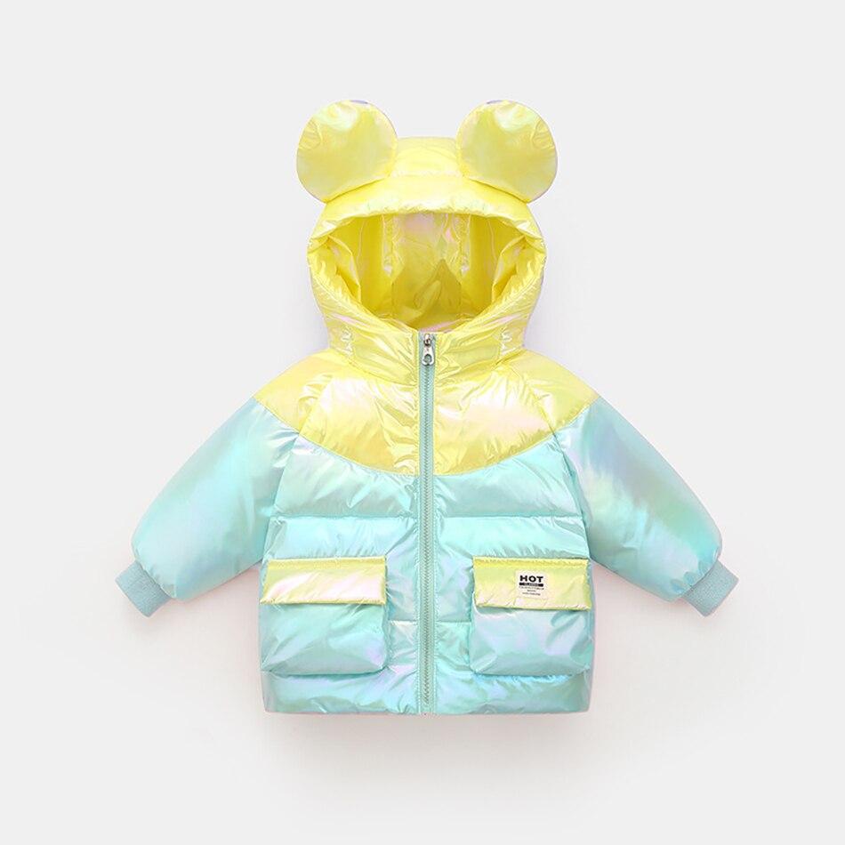 Winter New Lightweight Down Jacket Boys Girls White Bright Warm Coats - MomyMall style 3 / 6-12M