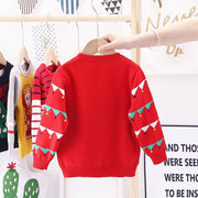 Kids Boys New Christmas Dinosaur Jacquard Double Cotton Cut Sweaters - MomyMall