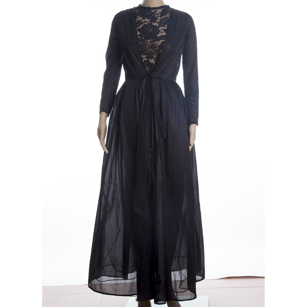 Halloween Sexy Gothic Lace High Waist Sheer Dress - MomyMall