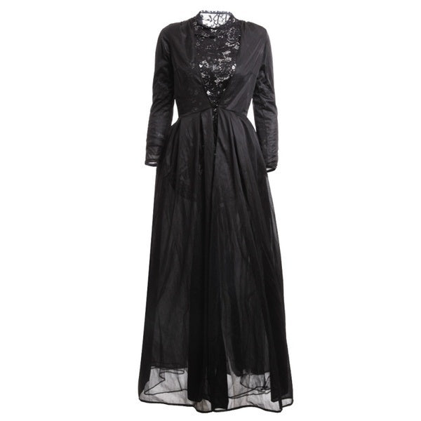 Halloween Sexy Gothic Lace High Waist Sheer Dress - MomyMall