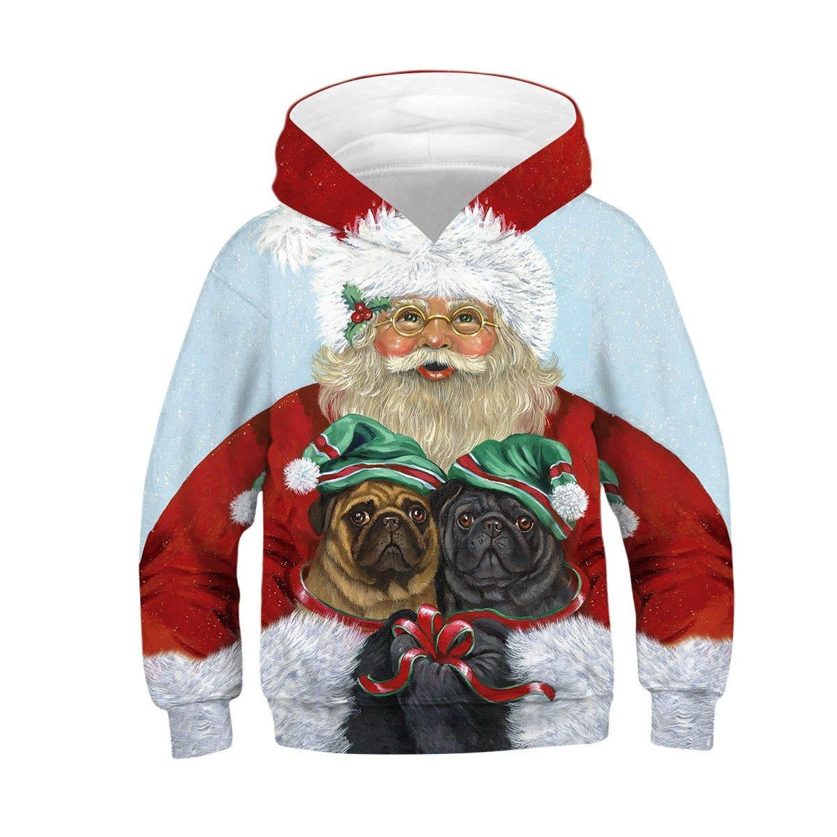 Kids Boys Girls Christmas Snowman Digital Print Long-sleeved Autumn Hoodie