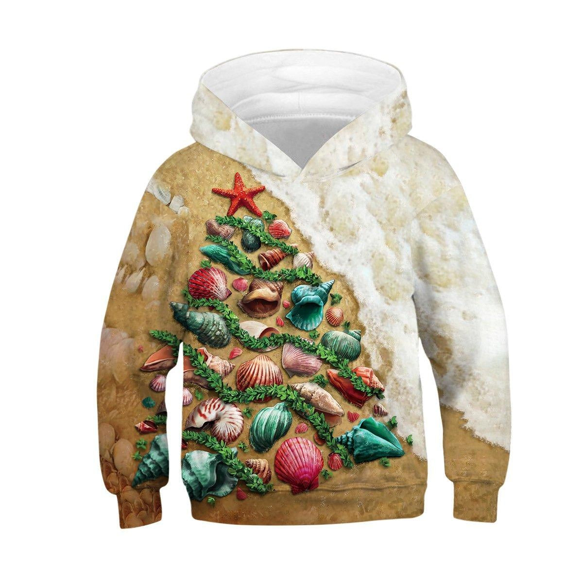 Kids Boys Girls Christmas Snowman Digital Print Long-sleeved Autumn Hoodie