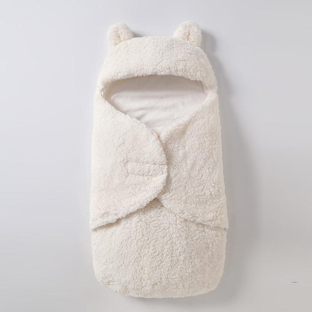 Baby Quilt Towel Cashmere Cotton Thickened Warm Sleeping Bag - MomyMall Milk white / S:0-3months