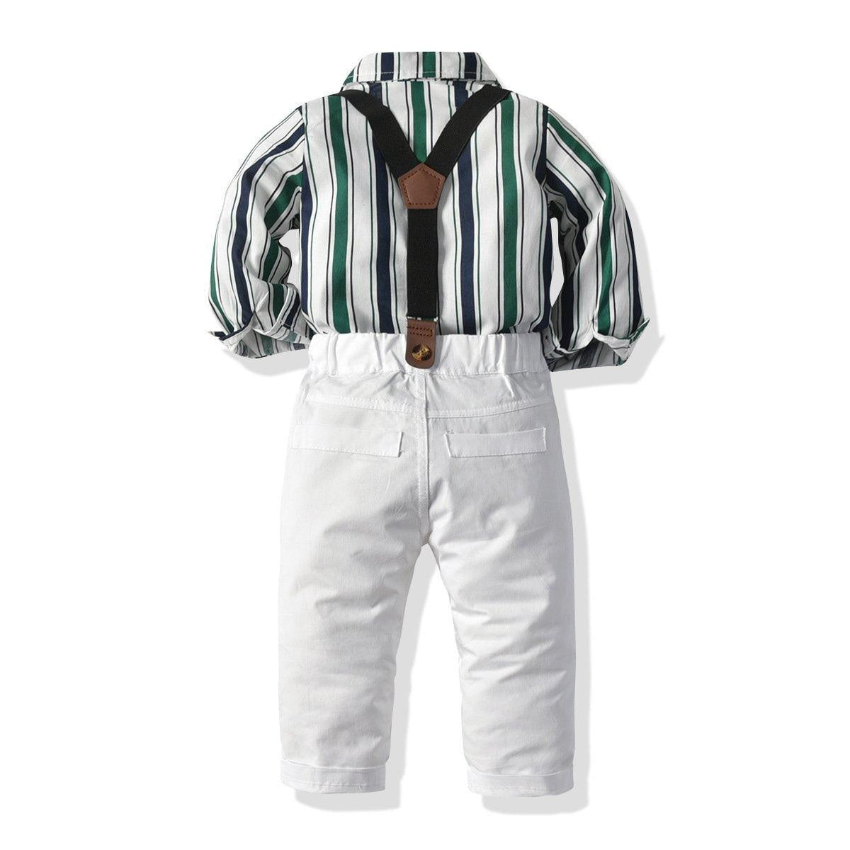 Long-sleeved Banquet Baby Boy Set 2 Pcs Striped Formal Suits - MomyMall