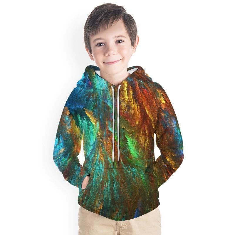 Kid Boy 3D Color Printing All-match Hoodie - MomyMall