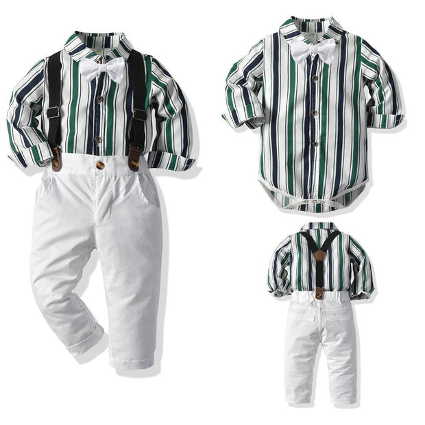 Long-sleeved Banquet Baby Boy Set 2 Pcs Striped Formal Suits - MomyMall Stripe / 6-12 Months