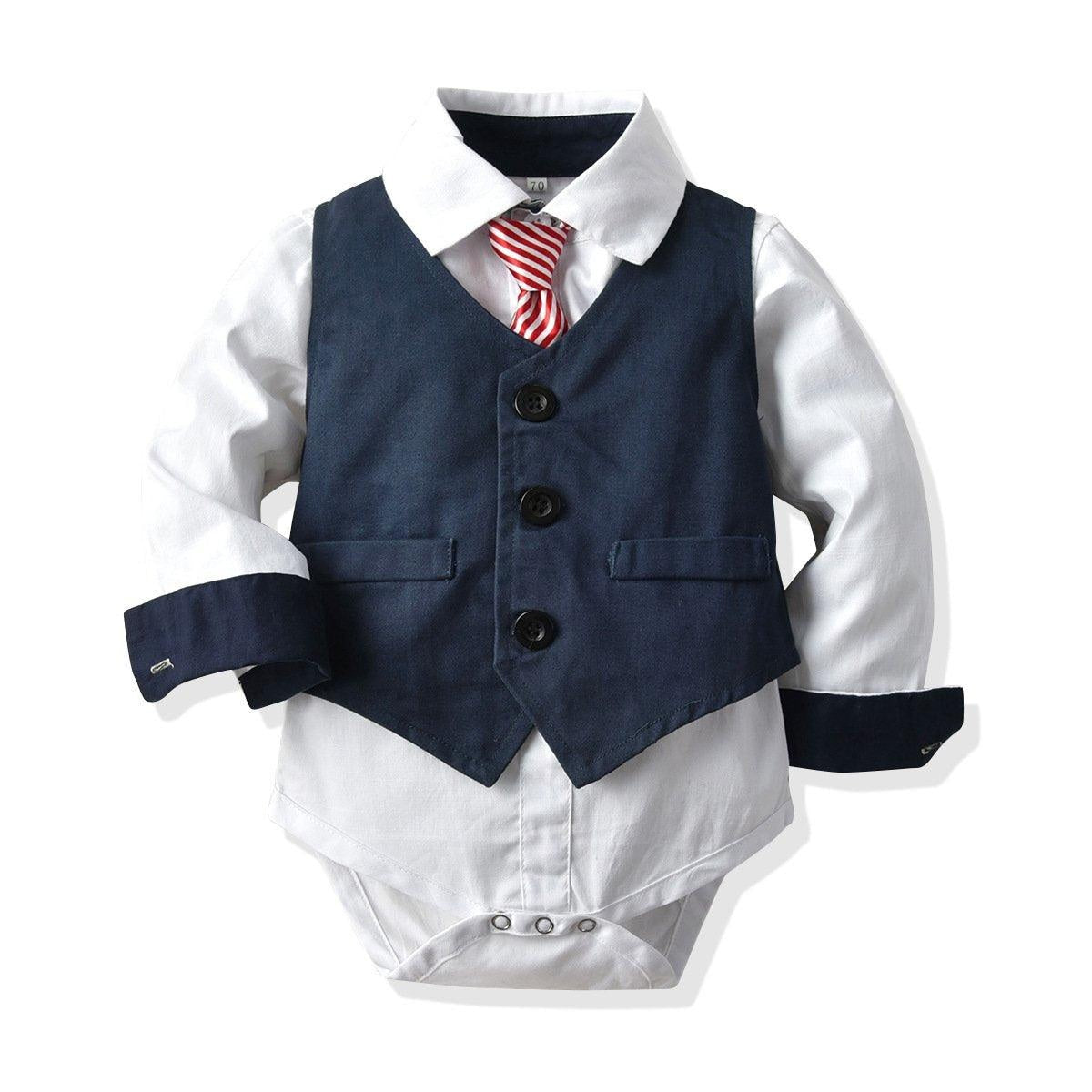 Autumn Long Sleeve Romper With Hat Baby Boy Set 1 Pcs suit - MomyMall