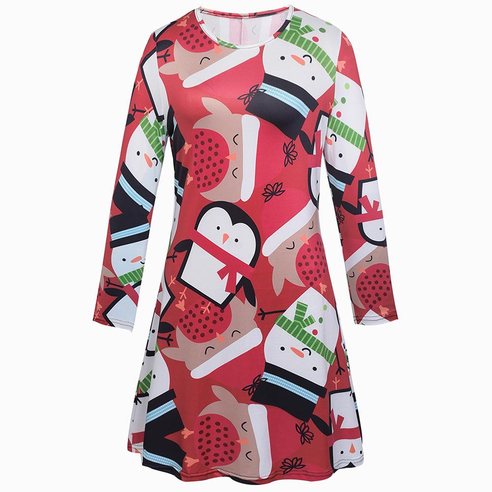 Fmaily Matching Parent-Child Dress Christmas Long-sleeved Print Look Same - MomyMall