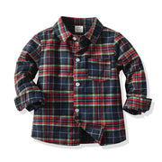 Kids Boys Plaid Spring and Autumn Long Sleeve 3 Pcs Suit - MomyMall