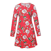 Fmaily Matching Parent-Child Dress Christmas Long-sleeved Print Look Same - MomyMall