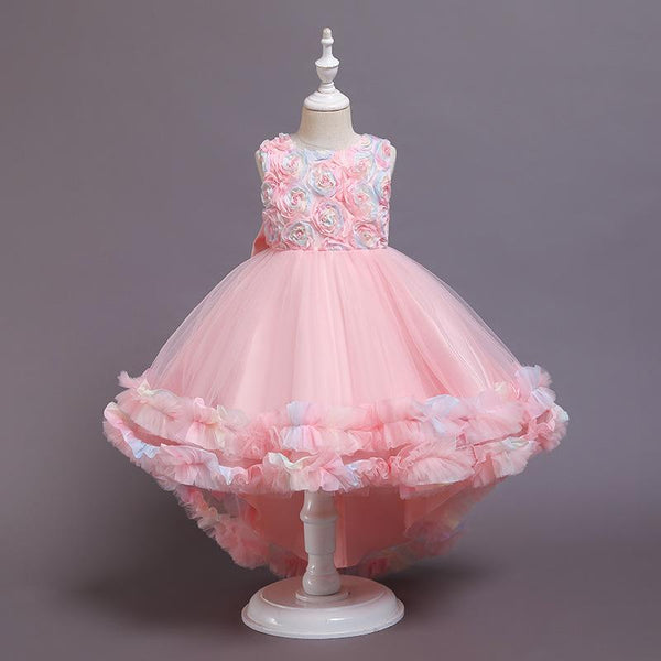 Kids Girl Princess Flower Party Elegant Wedding Dresses 3-12 Years
