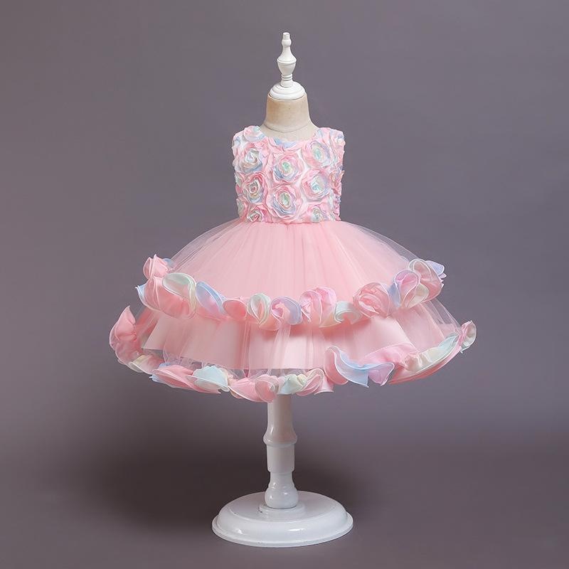 New Girl Fashion Cute Colorful Cake Poncho Princess Dresses