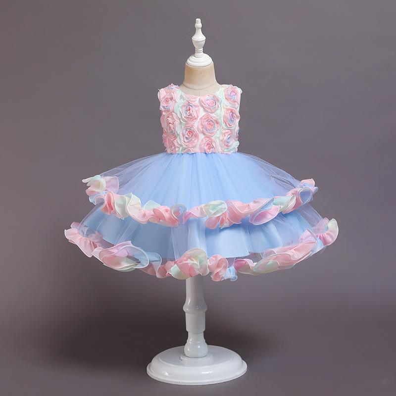 New Girl Fashion Cute Colorful Cake Poncho Princess Dresses