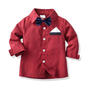 Boys Gentleman Suits Boy Wedding Formal Kids Gentleman Bowtie 2Pcs Sets