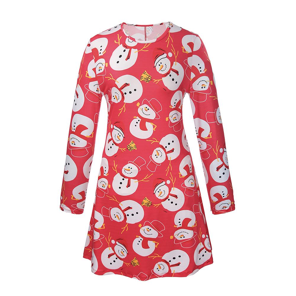 Fmaily Matching Parent-Child Dress Christmas Long-sleeved Print Look Same - MomyMall