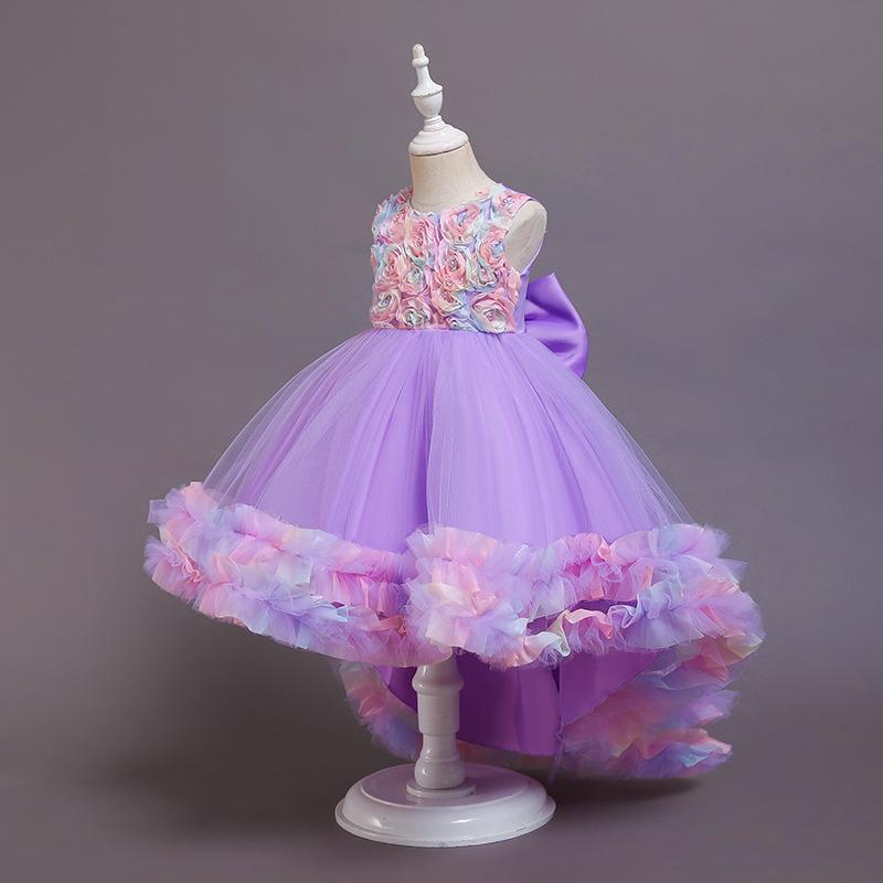 Kids Girl Princess Flower Party Elegant Wedding Dresses 3-12 Years