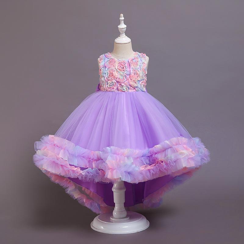 Kids Girl Princess Flower Party Elegant Wedding Dresses 3-12 Years