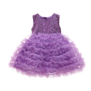 Baby Girl Sequin Baptism Princess Dress Birthday Party Dress 0-2 Years - MomyMall Purple / 70cm:3-6months