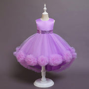 New Kids Girl Princess Mesh Flower Fluffy Sleeveless Flower Dresses - MomyMall Violet / 100cm:2-3years