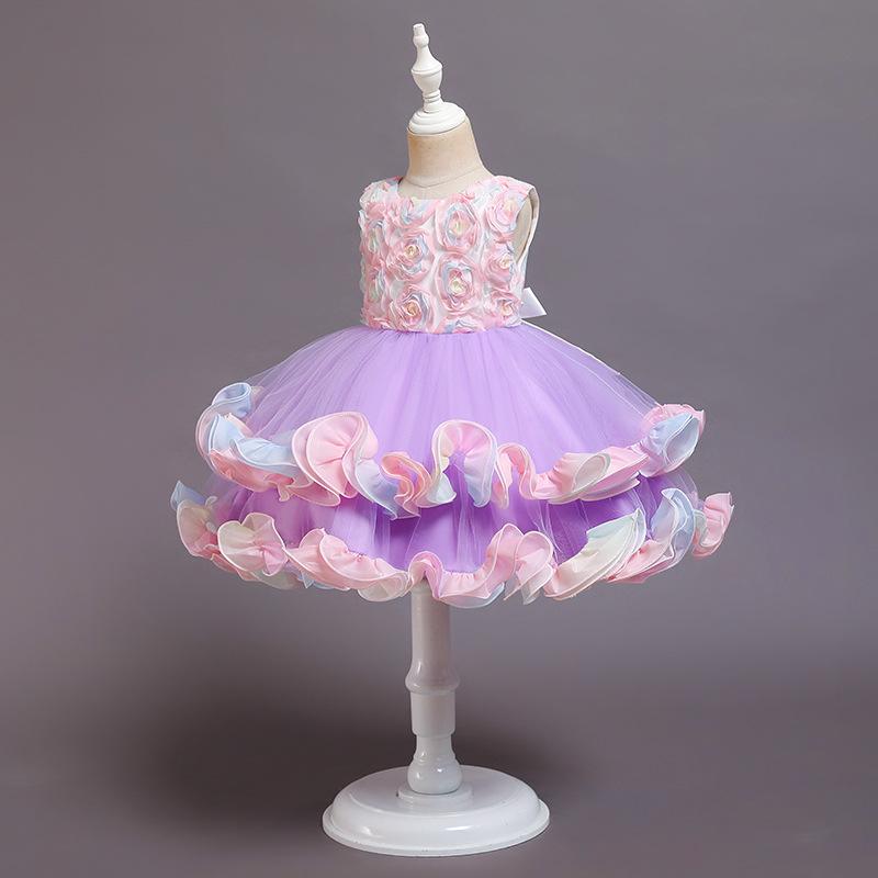 New Girl Fashion Cute Colorful Cake Poncho Princess Dresses