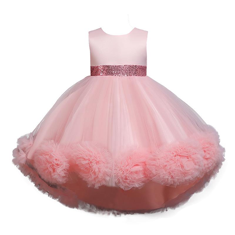 New Kids Girl Princess Mesh Flower Fluffy Sleeveless Flower Dresses - MomyMall